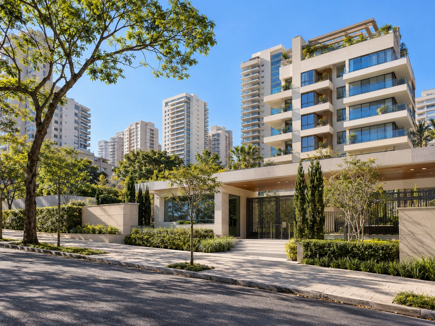 Imagem ilustrativa de bairro residencial e condomínio em São Paulo